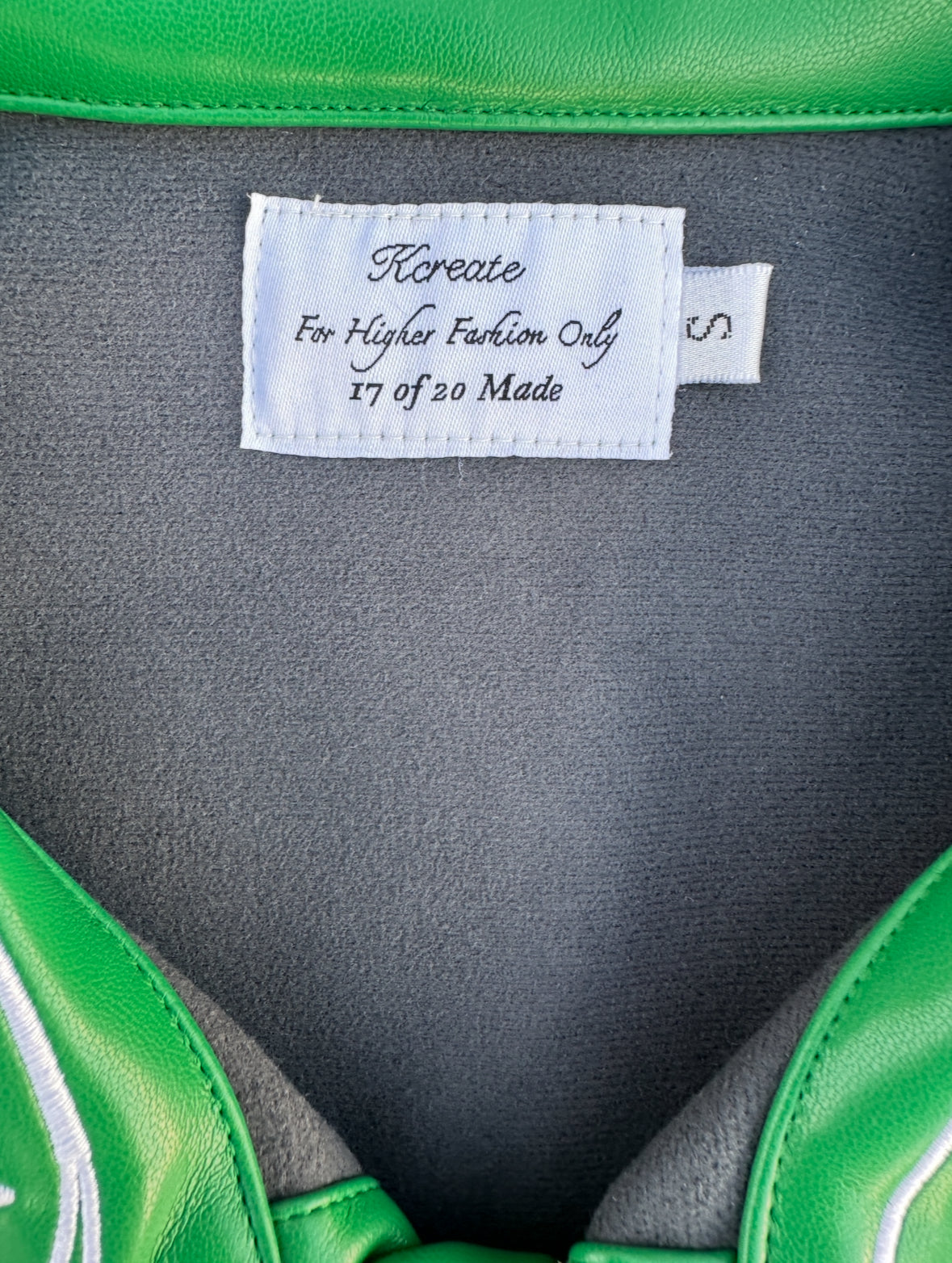 Green Diamond Cut Leather Shirt