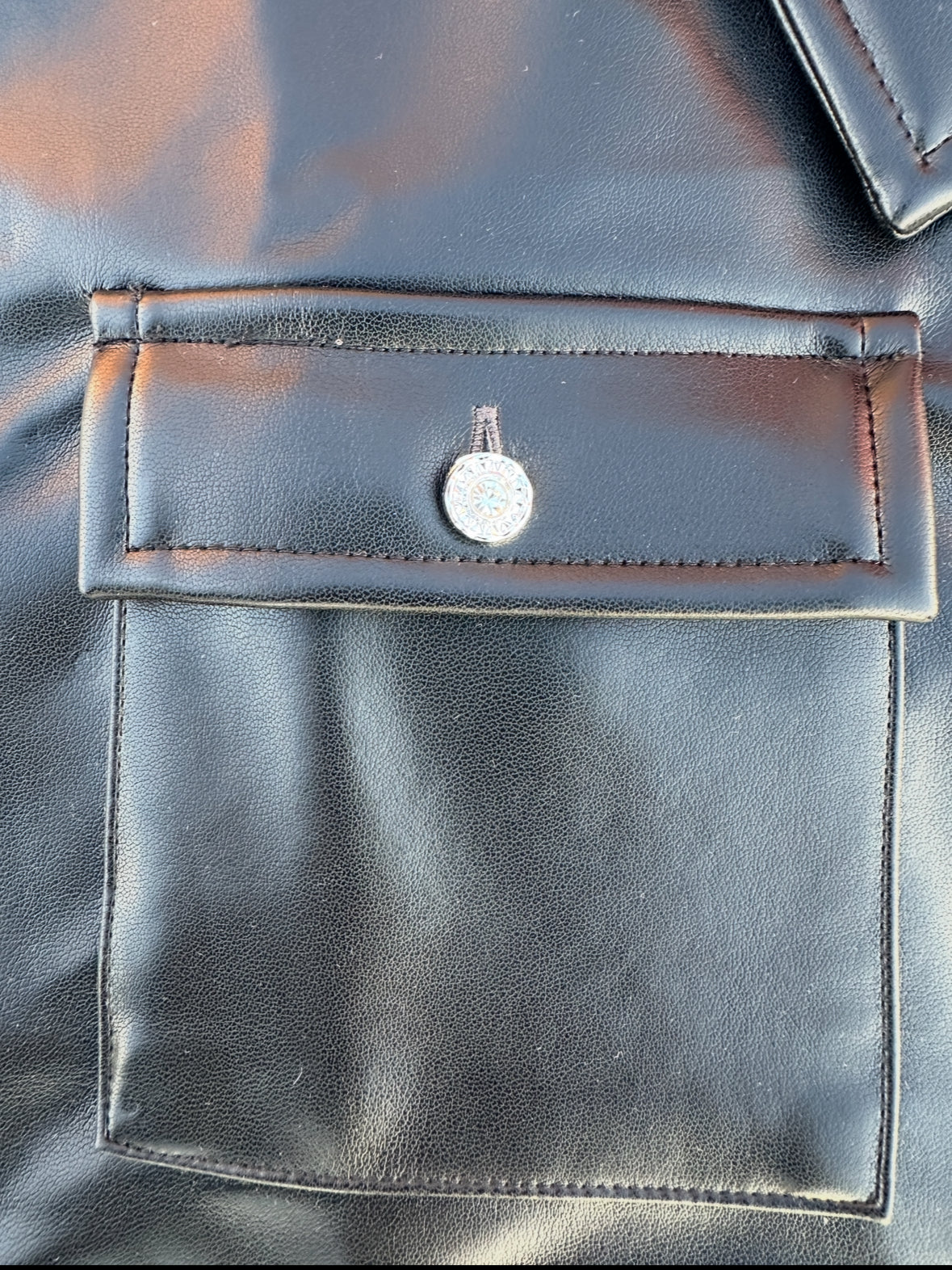 Black Diamond Cut Leather Shirt