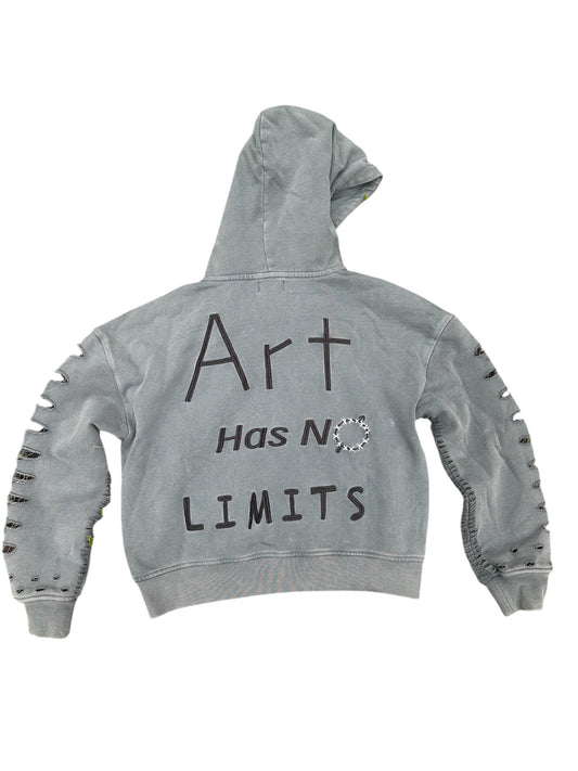 Distressed Thermal Hoodie “Grey”