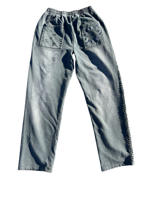 Distressed Thermal Sweats “Grey”