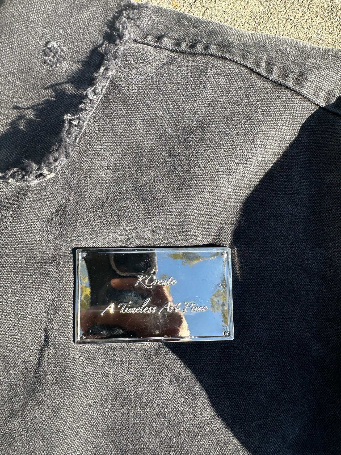 Grey Hidden Message Denim Bomber