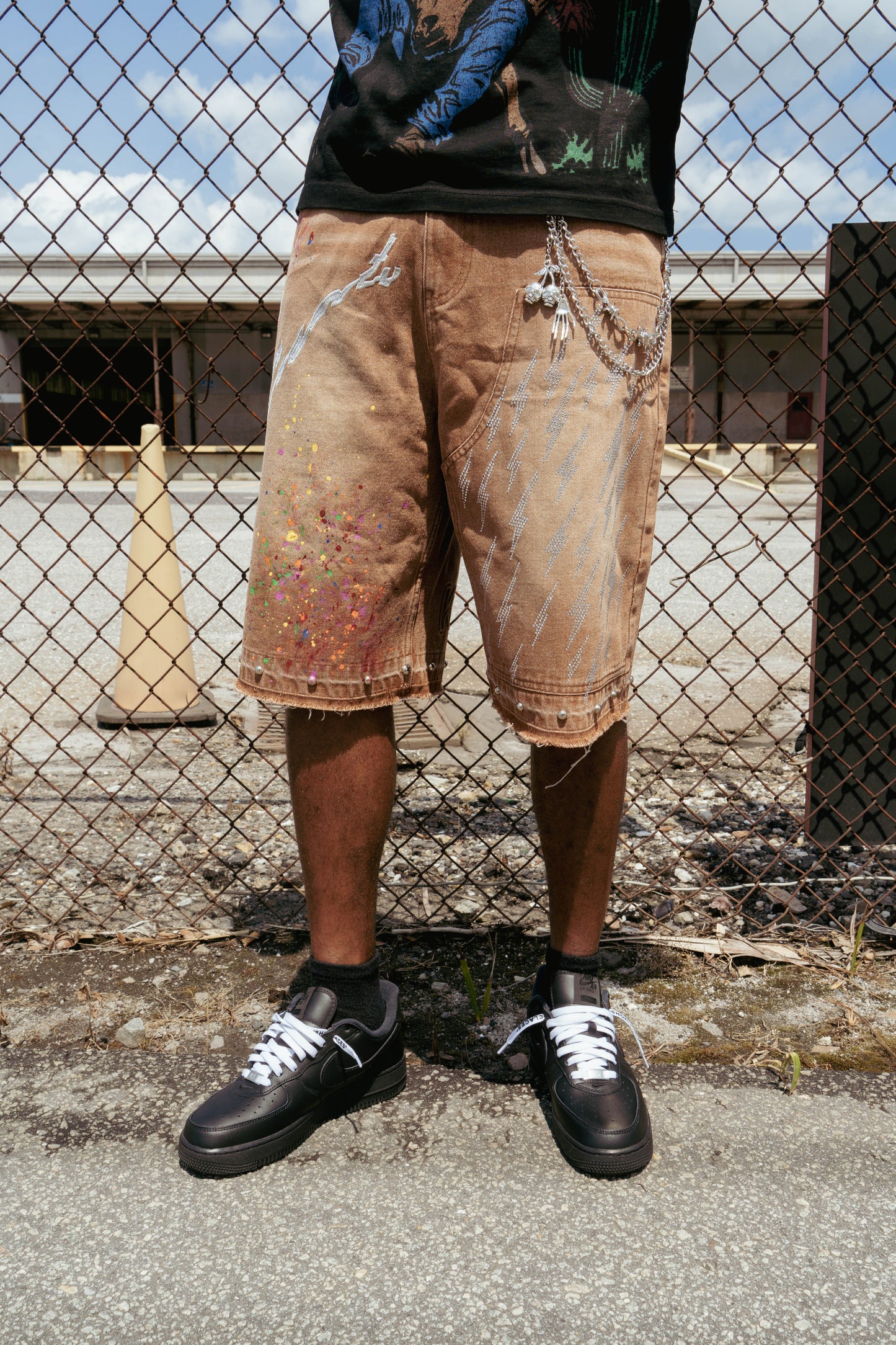 Light Rusted Crystal Studded Jorts 2.0
