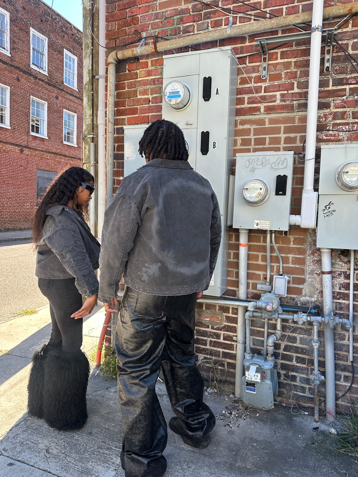Grey Hidden Message Denim Bomber