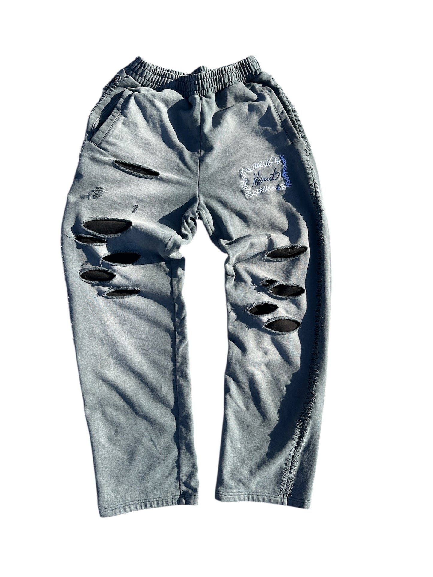 Distressed Thermal Sweats “Grey”