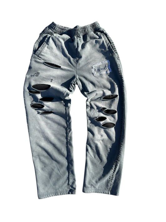 Distressed Thermal Sweats “Grey”