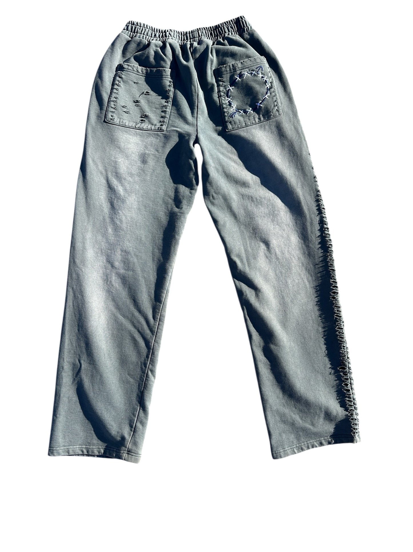 Distressed Thermal Sweats “Grey”